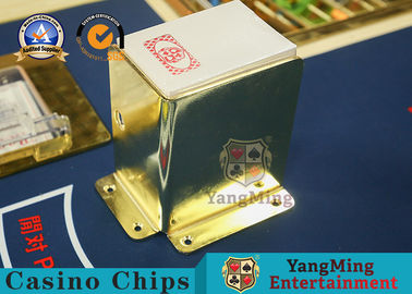 Baccarat Poker Table Accessories Gold Color Stainless Steel Customized 8 Deck Playing Cards Stand Discard Holder
