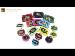 Τα τσιπ πόκερ χαρτοπαικτικών λεσχών τιγρών δράκων μπακαράδων προσάρμοσαν την ακρυλική καυτή χρυσή τίγρη με το UV