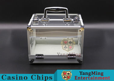 Αγορά 600PCS δίκλινο ανοικτό λαβών του Τέξας κιβώτιο μετρητών τσιπ κλειδώσιμο/υψηλό δωμάτιο σκακιού διαφάνειας πλαισίων κραμάτων αργιλίου ηλεκτρονική κατασκευή