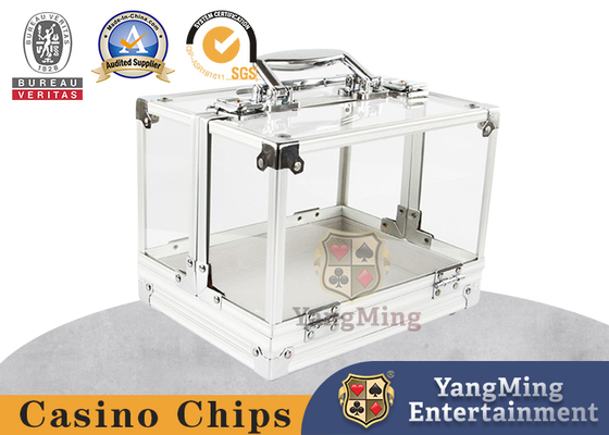 Αγορά 600PCS Double Open Handle Texas Chip Box Αλουμινίου κράμα πλαίσιο υψηλής διαφάνειας Σκακί δωμάτιο 40mm Chip Box σε απόθεμα ηλεκτρονική κατασκευή