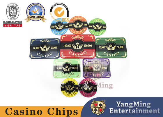 Αγορά 760pcs ακρυλικό πόκερ Chipset χαρτοπαικτικών λεσχών ασφαλίστρου επιχαλκώνοντας για την ψυχαγωγία ηλεκτρονική κατασκευή