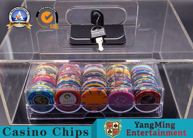 Αγορά Άργιλος γύρω από την ακρυλική λέσχη 400pcs 40mm σημείων κιβωτίων τσιπ πόκερ μορφής ανθρώπινη λειτουργία ηλεκτρονική κατασκευή