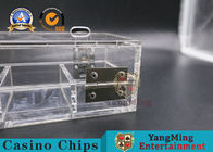 100pcs 46mm Clay Poker Chips Case Double Lock  Custom Transparent