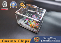 600 Chip Clear Acrylic Poker Chip Locking Carrier Includes 6 Chip Racks