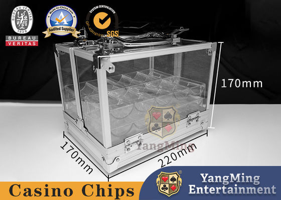 Μπάκαρα Τέξας Τραπεζικό Παιχνίδι Chip Box 600 κομμάτια Αλουμίνιο Alloy με κλειδαριά Chip Carrier