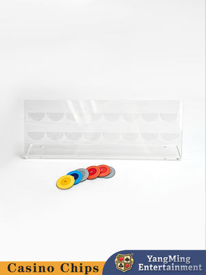 16Pcs Clay Poker Chip Display Rack Gambling Roulette Table Game Ακρυλικό Rack Αποθήκευσης Τσιπ
