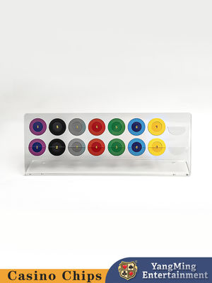 500g πίνακας 40mm ρουλετών εξαρτημάτων παιχνιδιών χαρτοπαικτικών λεσχών ακρυλική επίδειξη νομισμάτων πιάτων τσιπ πόκερ