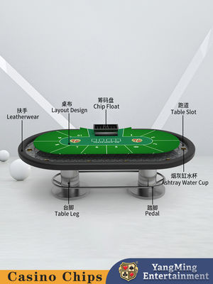 Νέο Σχεδιασμό Οβάλ Μεταλλικός Δίσκος Texas Hold'em Poker Table Club Διασκέδαση Παιχνίδι Πόκερ Πίνακα