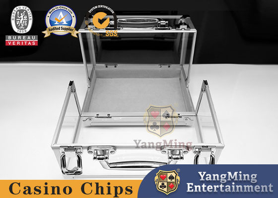 Αλουμινίου 600 κομμάτια Διαφανές Chip Box Τραπέζι Πόκερ Τραπέζι Παιχνιδιών Τραπέζι Chip Box