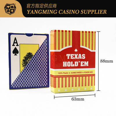 Θαμπές πολωνικές 100% κάρτες παιχνιδιού PVC αδιάβροχες για το κόκκινο μπλε χρώμα πόκερ