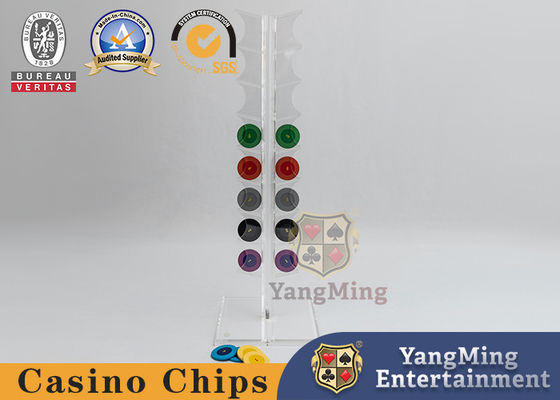 20pcs 40MM Στρογγυλό σχήμα Poker Chips Holder Οριζόντιο τμήμα Πλήρως διαφανής Ρουλέτα Καζίνο Εμφάνιση Τραπέζι