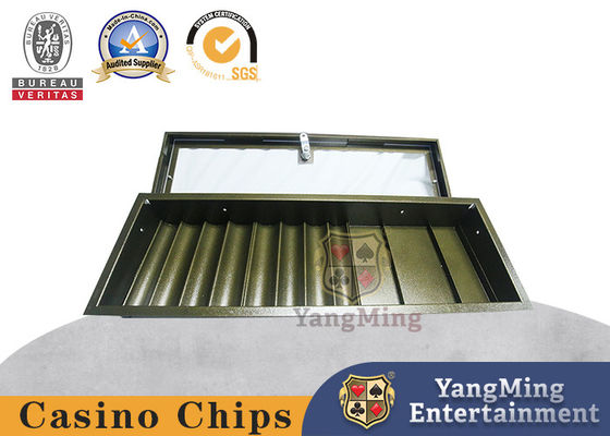Κλαμπ ιδιωτικού του Τέξας Custom Metal Single-layer Chip Box Electroplated Bronze Color Single Lock Iron Transparent Cover Chip Tray Κατασκευαστής Spot