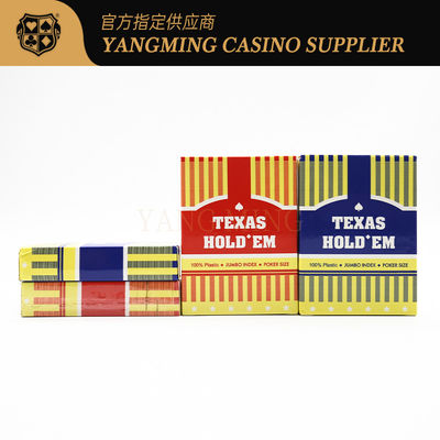 Προσαρμοσμένο λογότυπο Texas Hold'Em Club Plastic Cards Frosted Red and Blue