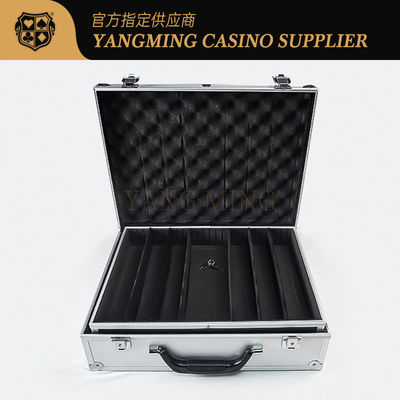 760 Yards Texas Hold'em Ασημένιο και Λευκό Αλουμίνιο Φόρτωτο Κουτί Τσιπ Πόκερ Αντι-Παραχάραξη Τσιπ Μονάδα Μπουτίκ Με Κλειδί Κουτί Αποθήκευσης