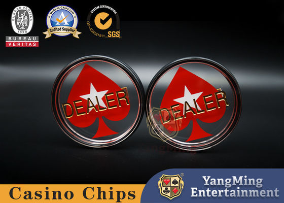 Το Texas Hold'em Club Poker Table Dealer Button Full Διαφανές Ακρυλικό Πλαστικό Κόκκινη Καρδιά Απορρίψτε το Button Brand Table