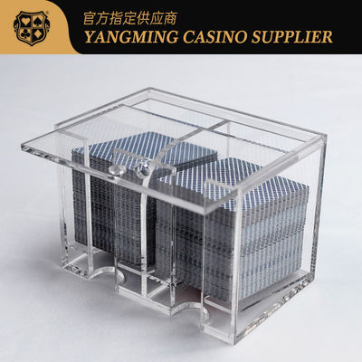 8 Deck Casino Grade Acrylic Clear Scrap Card Case Holder Club Poker Game Tabletop Discard Holder