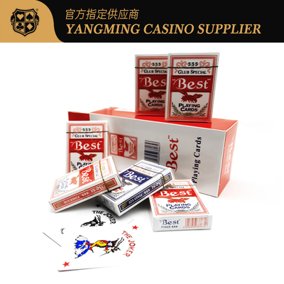 280g Κόκκινα Μπλε Μπλε Τραπουλόχαρτα Πόκερ Texas Baccarat Club