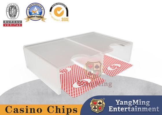 Διπλάσιο - ανοικτό διαφανές μεταλλινών χαρτοπαικτικών λεσχών κουμπί καρτών παιχνιδιού γεφυρών 1-2 επιτραπέζιων εξαρτημάτων ακρυλικό