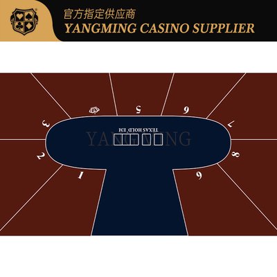 Υψηλής ποιότητας τραπεζομάντηλο καζίνο Texas Hold'Em 9 παικτών αδιάβροχο σχεδιασμός τραπεζομάντηλου παιχνιδιού προσαρμοσμένο