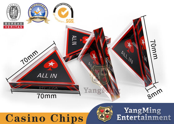 Εργοστάσιο Custom Design Texas Poker VIP Club ALL IN Brand Triangle Κρυστάλλινο Ακρυλικό Πλαστικό Κέρδισε Στοίχημα Dealer Button Brand