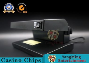 Black Desktop Money Detector / UV Light Checker Anti - Counterfeiting Identifier With Poker Chips