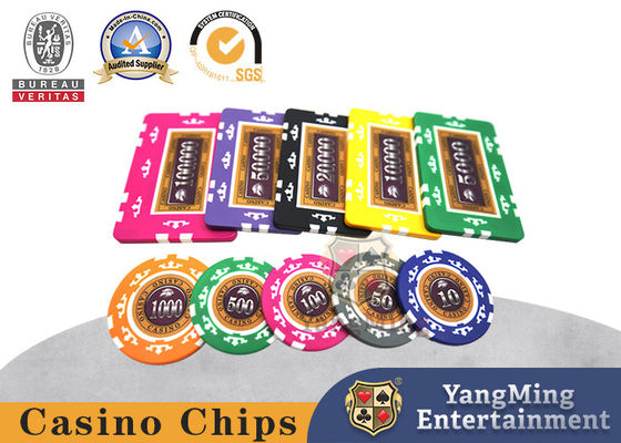 ABS Iron Core Clay Texas Hold'em Chip Set για οκτώ στέμματα Καζίνο Προσαρμοσμένα αυτοκόλλητα