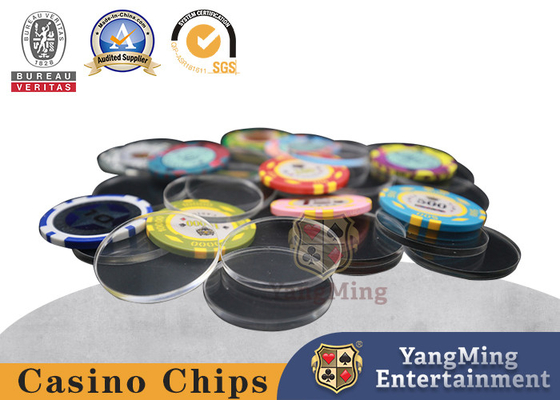 Poker Table Customized Fully Transparent 40mm Round  Chip Coin Spacers