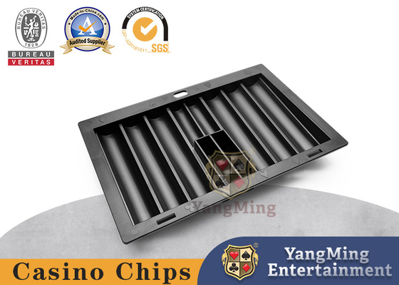 Τραπέζι πόκερ Texas Holdem Προσαρμοσμένη επιφάνεια όλα μαύρα πλαστικά στρογγυλά τσιπ κουτί